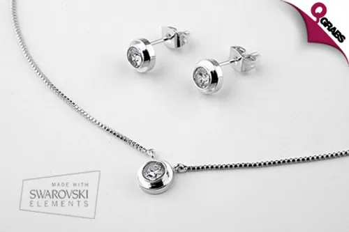 For QR99, Radiate Simple Beauty with this Delicate Jewelry Set with Swarovski Elements! (QR249 Value)
